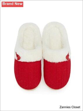 🎄 Fuzzy House Slippers Memory Foam Plush Faux Fur Knitted Slip On